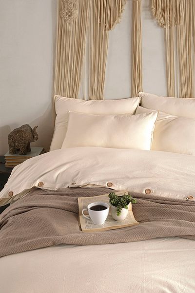 Macas Home Μαξιλαροθήκη Pure Natural 100% Cotton Washed 2*50*70