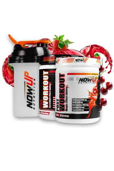 NOWUP NUTRITION – Soluksuz Paketi | Pre-Workout + Post-Workout + Shaker