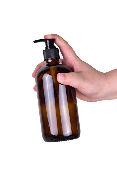 Tzc Desing Amber Glass Bottle Liquid Soap Hand Soap Dishwashing Liquid Shampoo Shower Gel Lotion Types 500ml 1 Piece