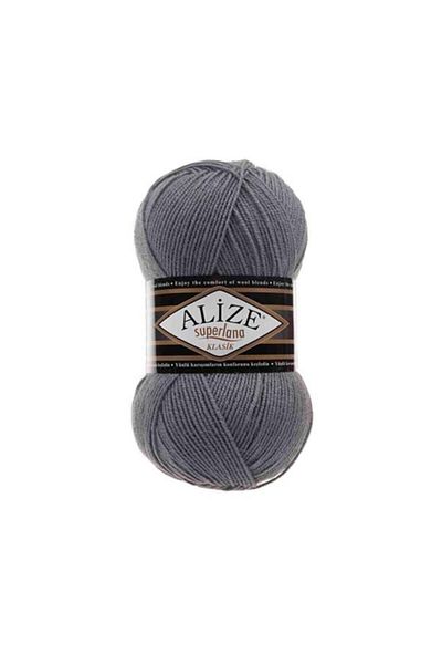 Alize Süperlana Classic 5-Pece Πλεκτό Σχοινί 87 Charcoal Grey