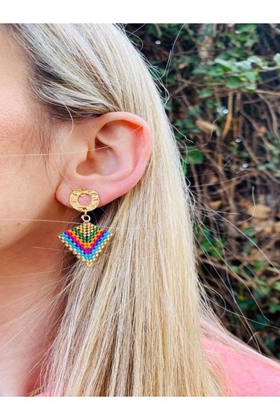 elamindunyasi Miyuki Colorful Knitted Earrings and Bracelet Set