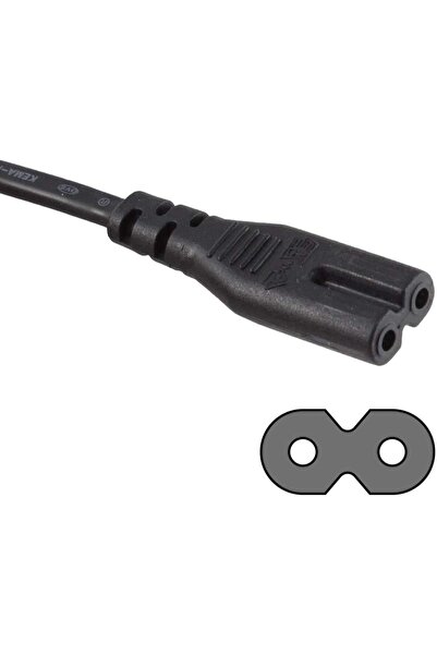 aogo 3 Metre Teyp Işıldak Fişi C7 Power Güç Kablosu 3m 2x0.75 Enerji Kablosu 2 Pinli Power Cord