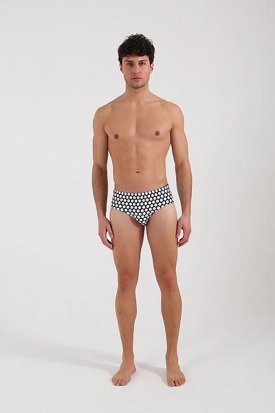 Whitefin Black Round Slip Swimsuit