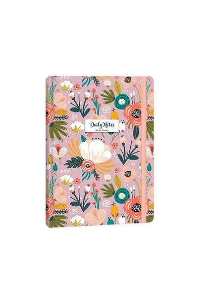 Keskin Colors A5 80 Sheets Striped Hard Cover Hardcover Daily Notes Garden Flowers Lilac