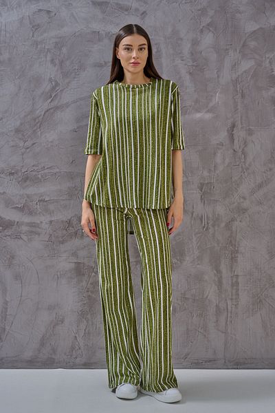 SHUGAA Women's Viscose Striped Suit