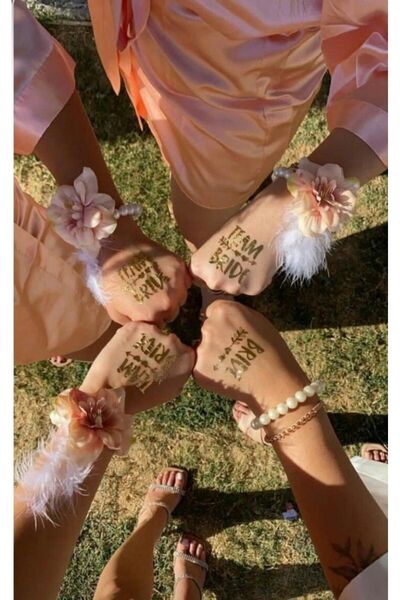 petit bijou Bride Dövme, Gelin Bekarlığa Veda Dövmesi, Kalp Geçici Dövme, Göğüs,el,kol Dövmesi Tattoo (5'Lİ)