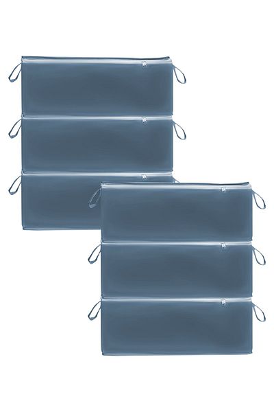 Nanteks 6 Pieces Flat Large Size Anthracite Underfloor Storage Box 60X40X22