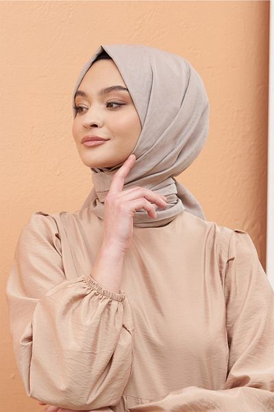 Loryan Mink Colored Patterned Jacquard Shawl - Kayla