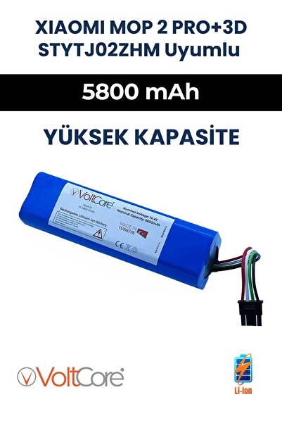 VoltCore Xiaomi Mi Robot Mop 2 Pro Stytj02zhm 5800 Mah YÜKSEK KAPASİTE Robot Süpürge Bataryası HM