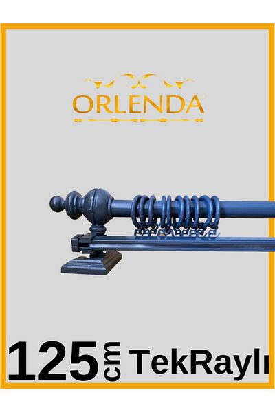 Orlenda Umeraș pentru perdea rustică din țeavă de aluminiu cu cap din lemn antracit 125 cm