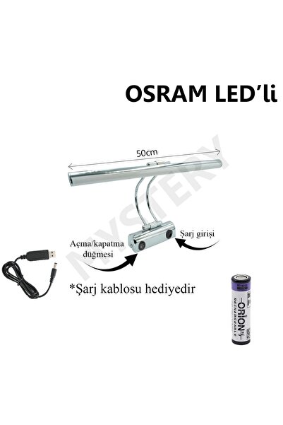 MYSTERY Osram led Flüt Şarjlı Pilli kasa koridor Günışığı Ledli Tablo Kuğu Duvar Aplik şarjlı Pilli 50CM