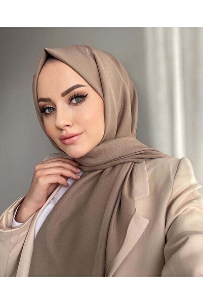 İSTANBULSTYLEMODA Şal Peneye de calitate Lycra bej-gri închisă - Şal 180x752305