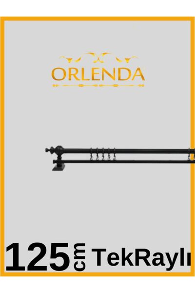 Orlenda Umeraș pentru perdele rustic din țeavă de aluminiu cu cap din lemn negru 125 cm