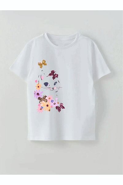 Cevval Tricou cu imprimeu CAT pentru fete