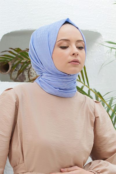 Loryan Richard Baby Blue Single Color Scarf - Evening Dress and Daily Use