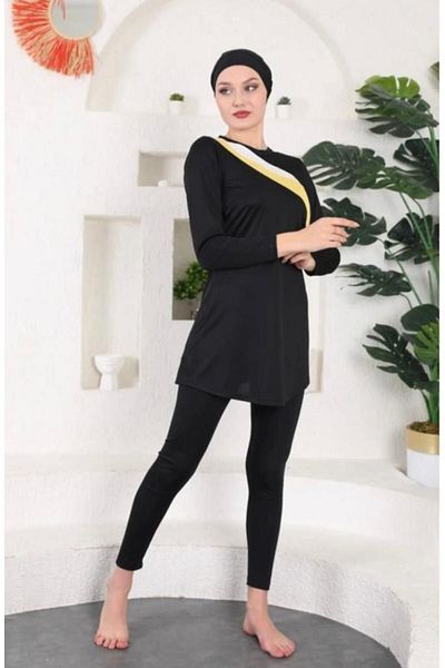 Actiwear Partea de jos a costumului de baie Hijab cu talie înaltă din Lycra - Colanți de recuperare și uscare rapidă