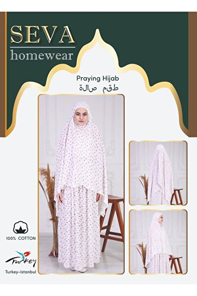 SEVA Rochie de rugăciune supradimensionată de culoare liliac - 2 piese cu batic