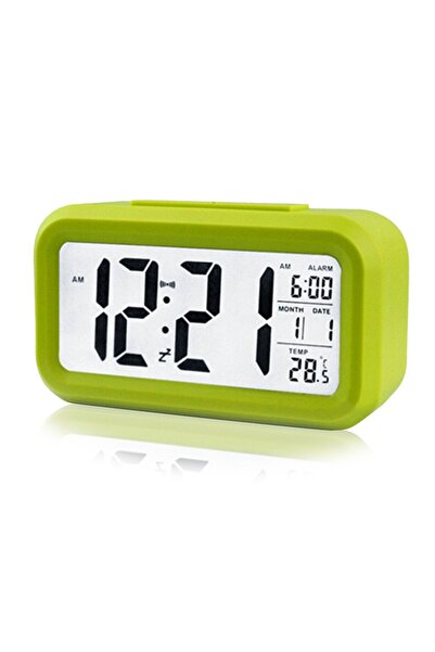 Diwu Optik Masaüstü Saat Takvim Termometre Yeşil