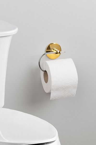 Lucena Gold Chrome Toilet Paper Holder - Bathroom Toilet Paper Holder Without Cover