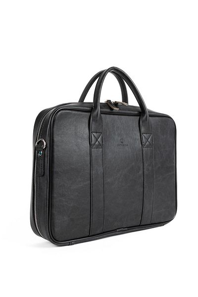 Sevinç Çanta Deridense Black Macbook Organizer - Χαρτοφύλακας Laptop 13" & 14", Vegan Leather