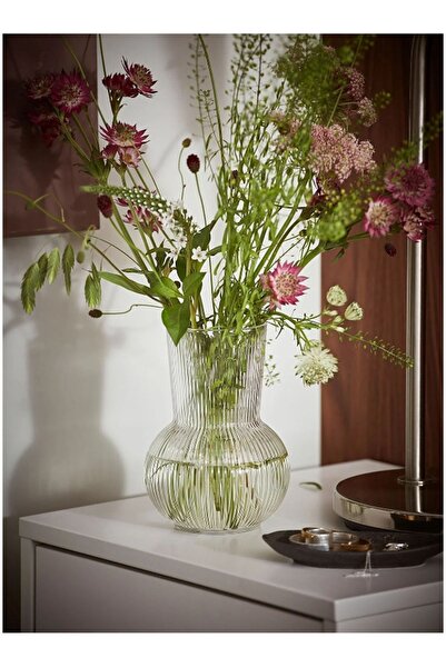 UZUN STORE Dekoratif Vazo 20 Cm Saydam Cam - 1 Adet