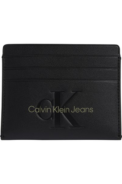 Calvin Klein Men's Slate Gray Lime Punch Card Holder - Smooth Surface, Multiple Card Slots K60k61198