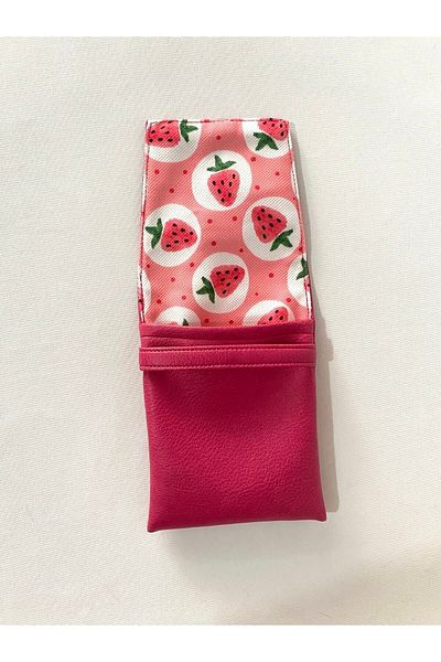 TALKING DREAMS Pink Strawberry Patterned Glasses Case