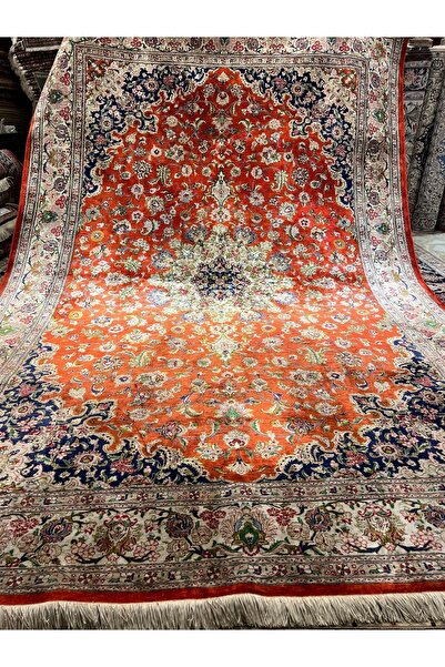 RD RAMAZAN DAĞ EL HALI SANATI El Dokuma İran Kum Saf İpek Halısı Muazzam Bir Eser Ebatı 300x200