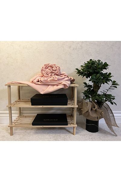 Silkarea 100% Cotton Satin Single Bed Sheet-100X200 cm Bed Size Fitted Sheet with Elastic Corners-Pink