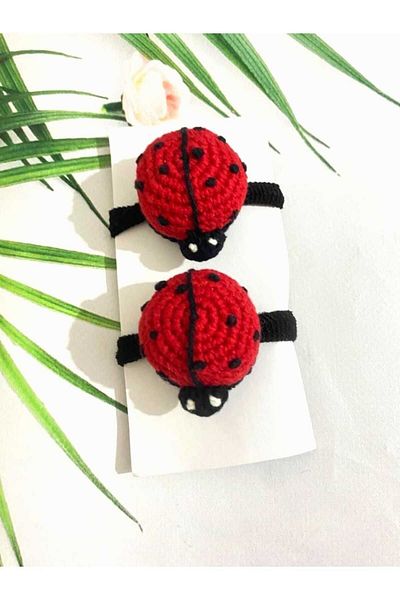 Kadın Girişimciler Atölyesi Ladybug Amigurumi Organic Handmade 2-Piece Rubber Buckle