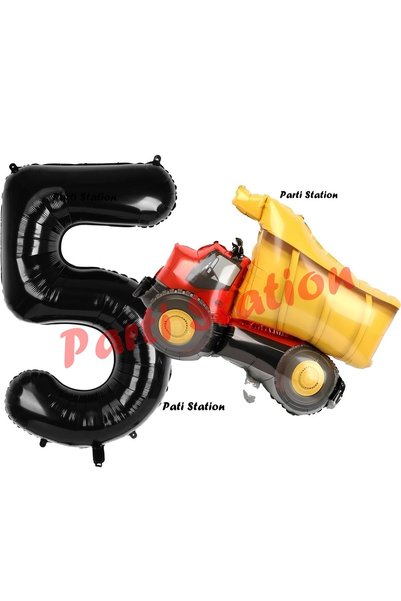 Parti Station Construction Concept for 5 Year Old Birthday - Truck and Black ...