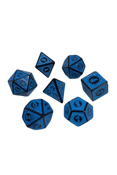 Le Majeur Dnd Frp Dice Set - 7-Piece Blue Colored Dungeons And Dragons Desktop Gaming Dice