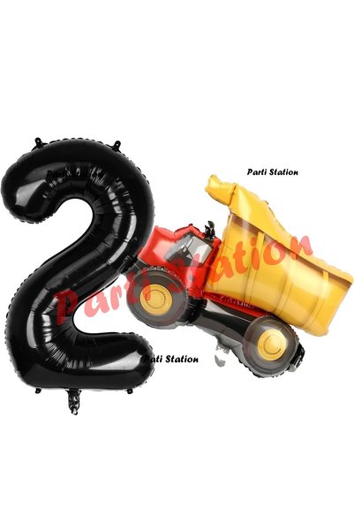 Parti Station Construction Concept Balloon Set for 2 Year Old Birthday - Truc...