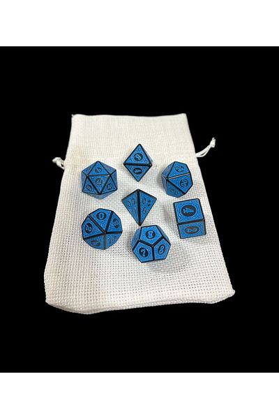 Le Majeur Dnd Frp Dice Set - 7-Piece Blue Colored Dungeons And Dragons Desktop Gaming Dice