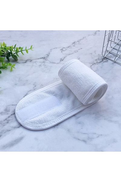 HIZSOY TEKSTİL Towel Hair Band Velcro Makeup Headband Athlete Hair Band