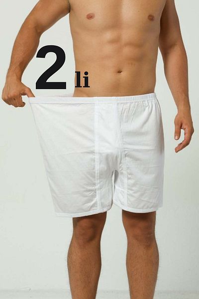 marmara qumasch Large Size Men's Leg Briefs Boxers 2 Pack White 100% Cotton