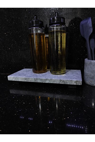 Zeybek Marble Marble Serving & Presentation Plate Standing Oil Pot Stand (30 × 15 CM)