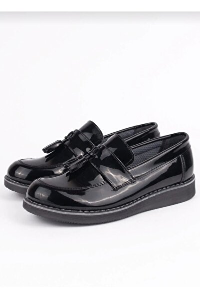 mocno Erkek Çocuk Siyah Rugan Klasik Ayakkabı Çocuk Düğün-Sünnet Ayakkabısı
