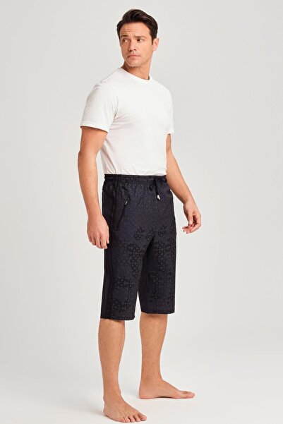 Haşema Siyah Diz Altı Erkek Uzun Şort