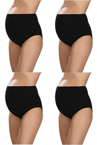 marmara qumasch %100 Pamuk Toparlayıcı Hamile Külodu Siyah 4'lü Paket