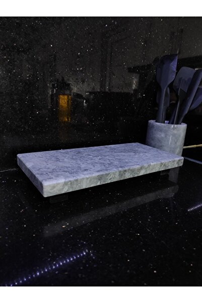 Zeybek Marble Marble Serving & Presentation Plate Standing Oil Pot Stand (30 × 15 CM)