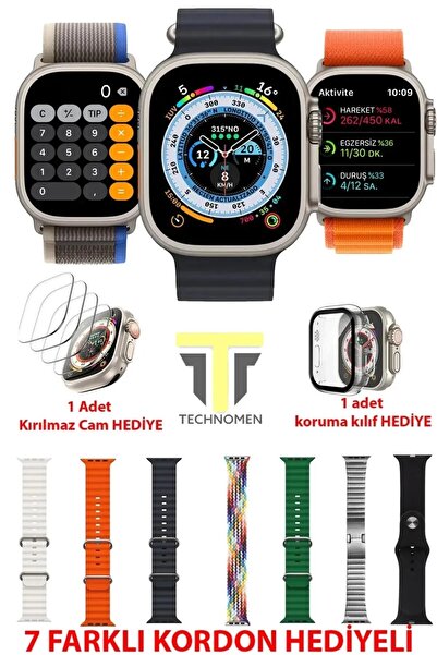 Genel Markalar Watch 8 Ultra 49mm 7 Kordonlu Ios Ve Andrıod Uyumlu Akıllı Saat