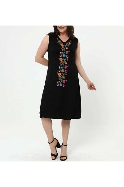 anne moda ankara Rochie de vară fără mâneci din viscoză cu broderie