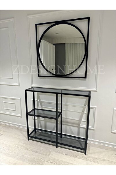 zdesignhome 85 Cm Ayna + 90x25x100 Cm Dresuar Takım Z08
