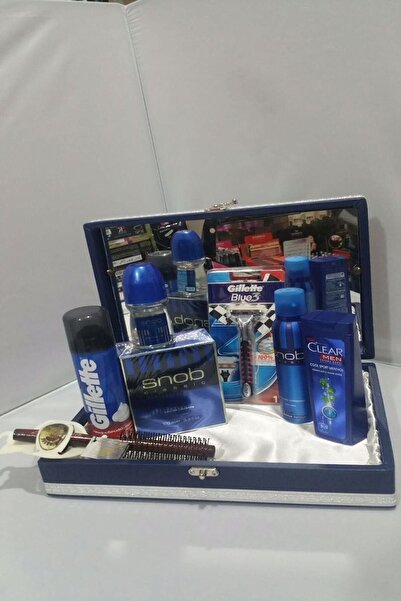 Snob 7 Parça Damat Çeyizi Tıraş Ve Bakım Seti Deri Kutu