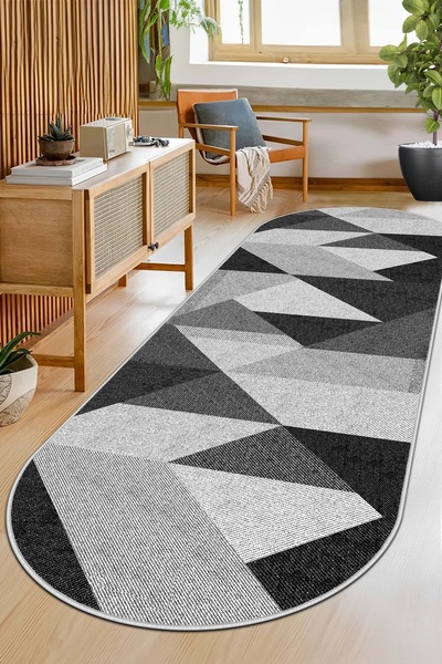 West Home Machine Washable Non-Slip Base Stain Resistant Oval Runner Cutting Runner for Home Decoration