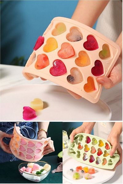 Kitchen Beauty Practical Heart-Shaped Silicone Ice Mold| Silicone Non-Stick Ice Box Heart Ice Mold