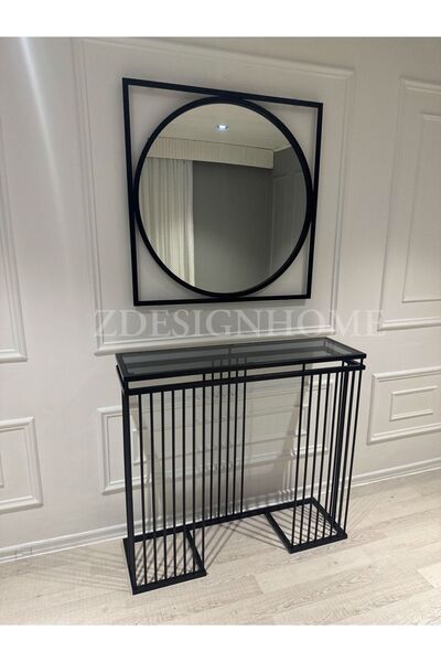 zdesignhome 85 Cm Ayna 100x30x90 Cm Dresuar Takım ( Raf Füme Camdır)