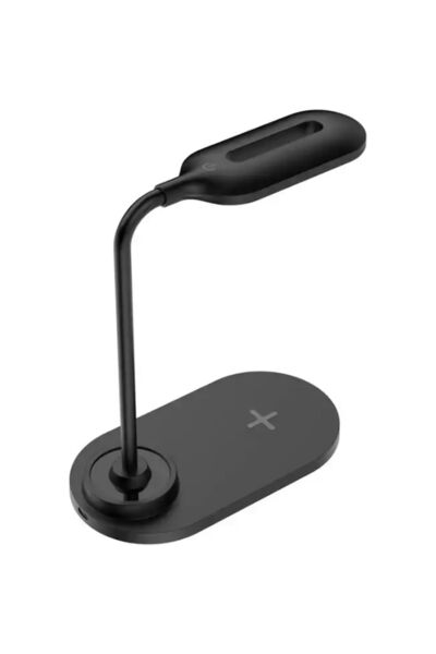 BLUE İNTER AKSESUARCEP Kablosuz Şarj Cihazlı  Dokunmatik Kontrollü Esnek Deve Boynu Kısılabilir Masa Lambası