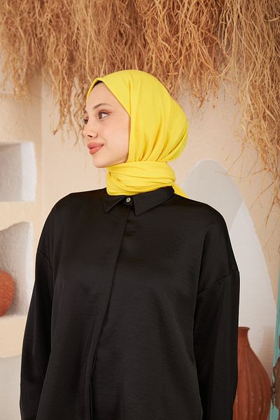İpekhan Rise Cotton Shawl Lemon Yellow 9500-25